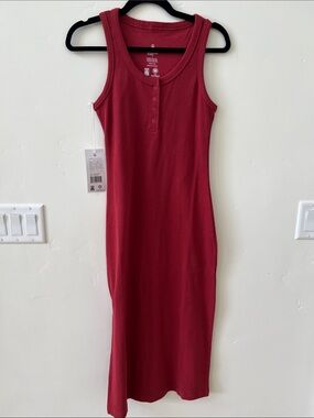 Of an Origin sleeveless Ribbed tank Dress - rust